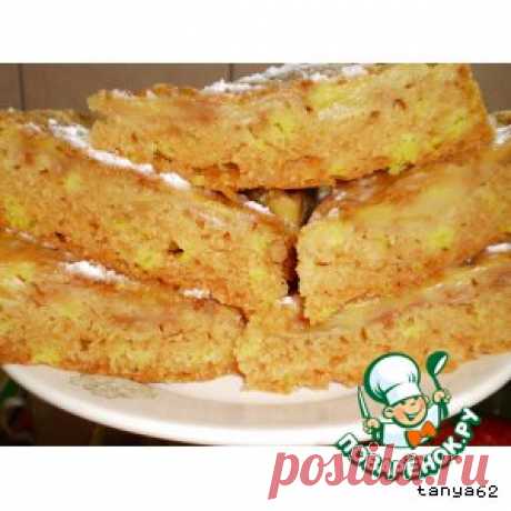 Постный бисквитный яблочный пирог - кулинарный рецепт