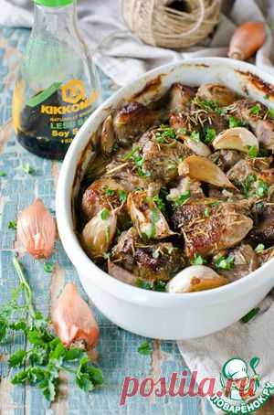 Запеченное мясо в луково-соевом маринаде - кулинарный рецепт