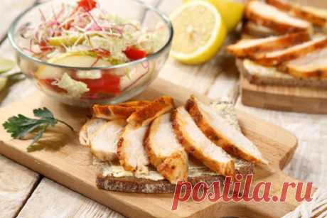 Бутерброды из запеченной курицы с салатом – пошаговый рецепт с фото.