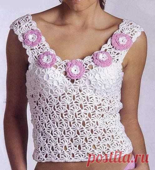 Топ с ромашками вязаный крючком | Доска объявлений Full Shop