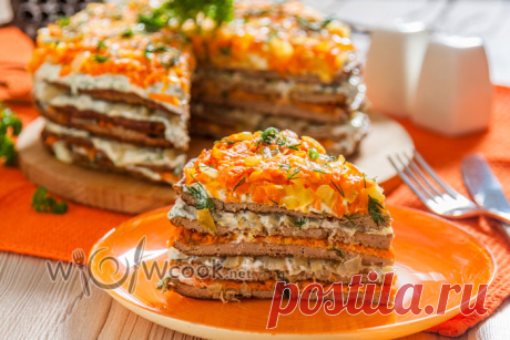 Печеночный торт из куриной печени - ну очень вкусный и необычный рецепт с фото | WOWcook- САМЫЕ ВКУСНЫЕ РЕЦЕПТЫ | Яндекс Дзен