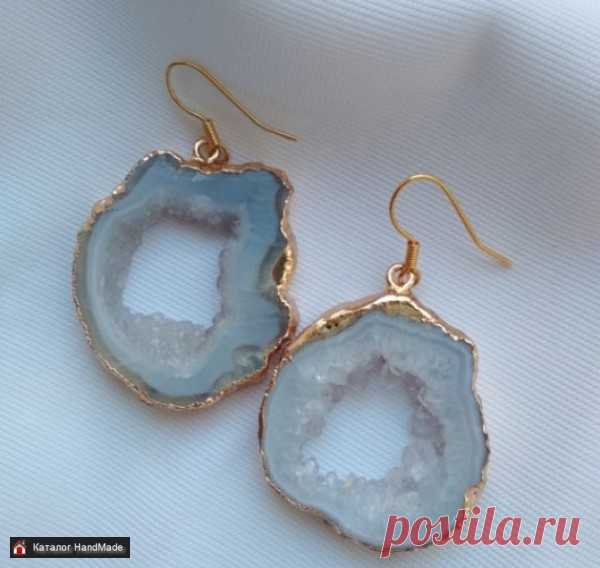 Серьги из срезов агата ручной работы купить в Минске и Беларуси, цены на HandMade
