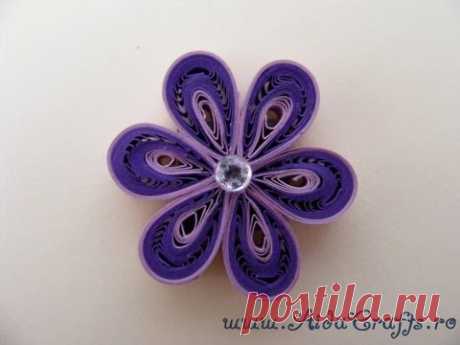 ✿ Quilling - Floare - Tutorial 3 - AidaCrafts
