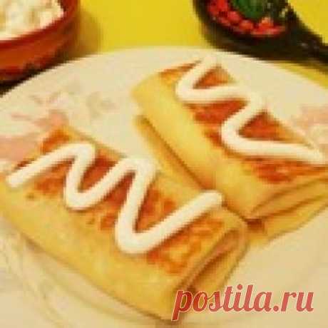 Блинчики с начинкой из творога Кулинарный рецепт