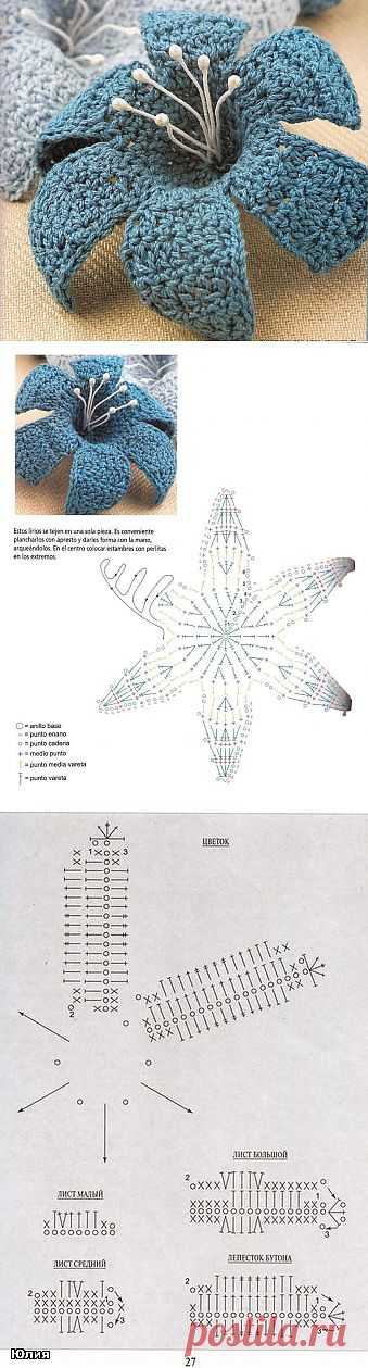 Scheme crochet flowers. Crochet flowers with their hands | Laboratory household