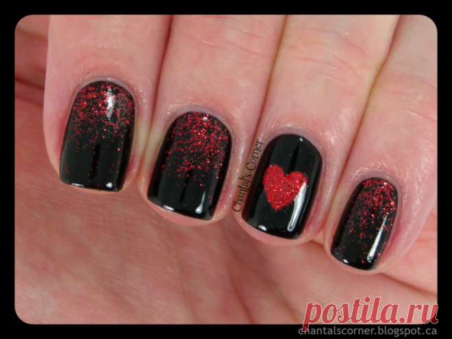 Dark Love Nail Art - Chantal's Corner Hello hello! I hope you all had a nice weekend. Mine was relaxing, but still productive at the same time so I’m happy with that. I’ve been wanting to do this nail art since Wednesday night, but the energy never seemed to be on my side. Finally here they are, and I couldn’t be happier …