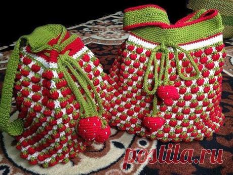 😃ЯРКИЙ УЗОР "КЛУБНИКА" ДЛЯ ВЯЗАНИЯ РЮКЗАКА🍓 / Свежие рецепты