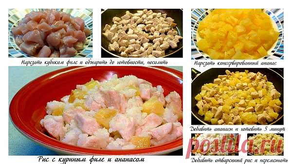 Рис с куриным филе и ананасом