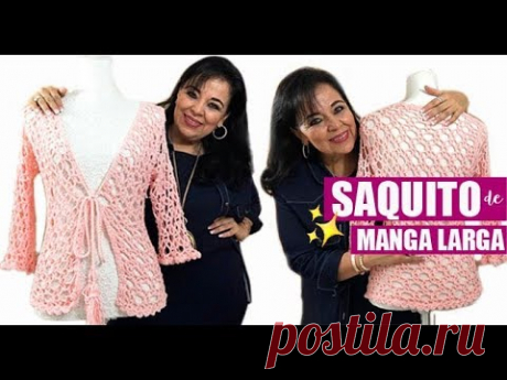 CÓMO TEJER ESTE SACO O CARDIGAN DE MANGA LARGA - FÁCIL Y RÁPIDO - YO TEJO CON LAURA CEPEDA