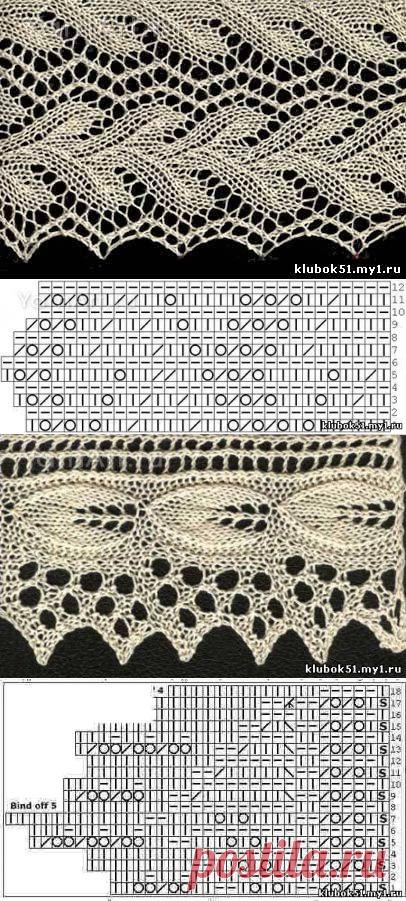 АЖУРНАЯ КАЙМА СПИЦАМИ. НЕЖНЕЕ НЕЖНОГО........