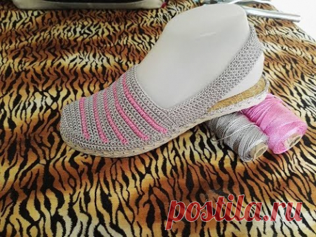 HERMOSA ALPARGATA TEJIDA A CROCHET