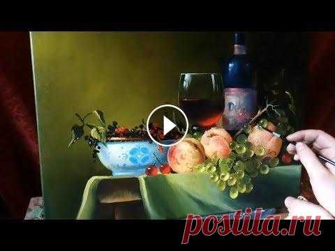 #17 Как нарисовать НАТЮРМОРТ С ФРУКТАМИ. Персики, виноград, стекло маслом | Андрей Бельчев Подробный МАСТЕР-КЛАСС ФРУКТОВЫЙ НАТЮРМОРТ - Всем привет! В этом видео Вы увидите весь процесс написания картины от начала и до конца. Общее время нап...