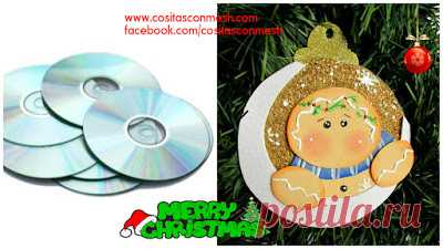 Haz bonitas esferas navideñas reciclando discos de cds ~ cositasconmesh