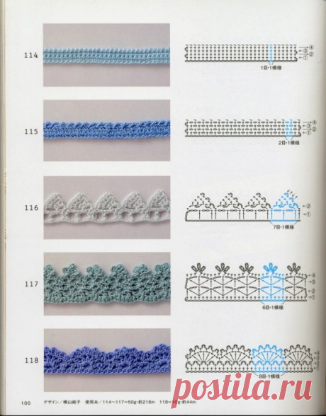 Вязание кромки, каймы крючком фото и схемы (из интернета) / Вязание крючком / Вязание крючком для начинающих