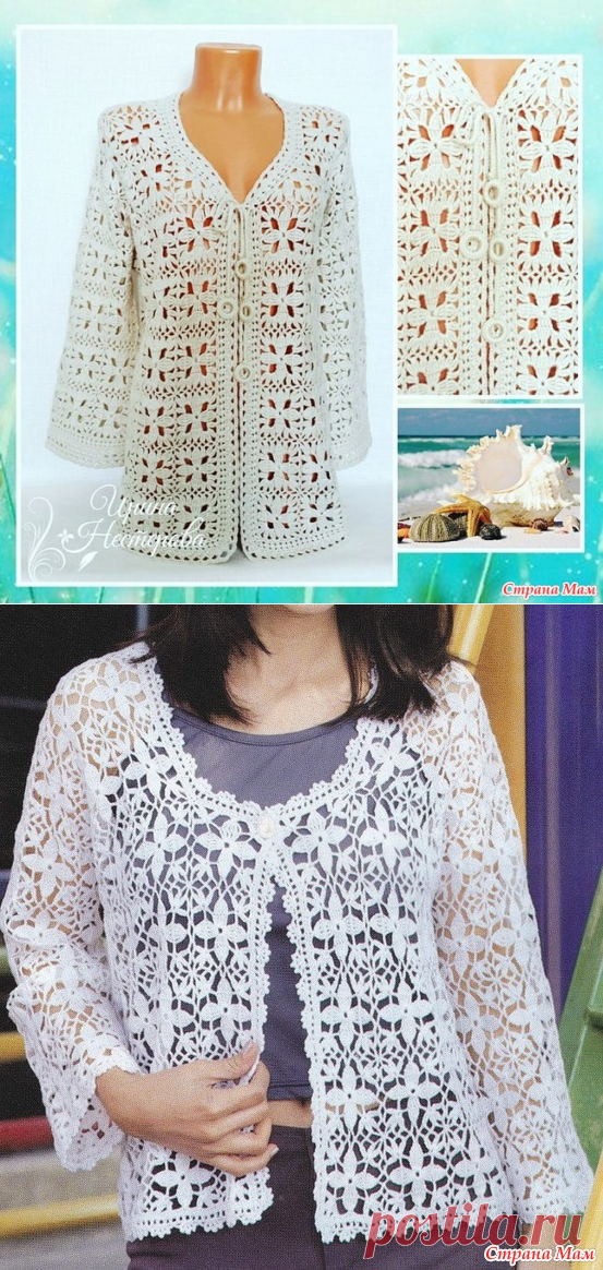 . Моя интерпретация ажурного кардигана - Вязание - Страна Мам