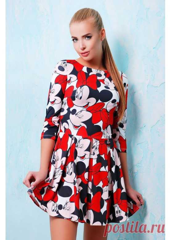 Mickey Mouse платье Мия-1 д/р принт. Состав: дайвинг