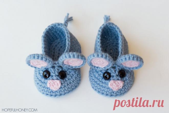 Вязаные крючком пинетки «Мышки»
