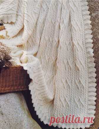 Покрывало вязаное спицами