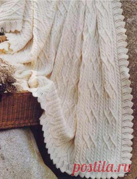 Покрывало вязаное спицами