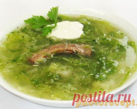 Щи без обжарки на ребрышках со свежей капустой