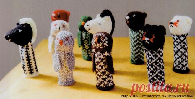 Вяжем спицами - Жаккардовые игрушки на пальцы (схемы)