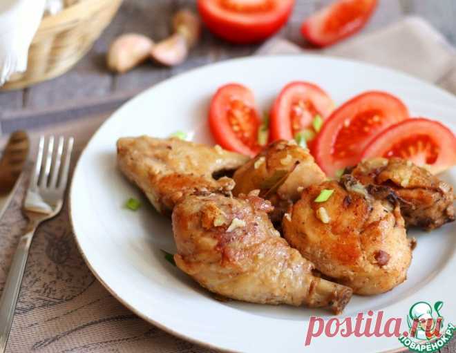 Жареная курица с чесночной заправкой