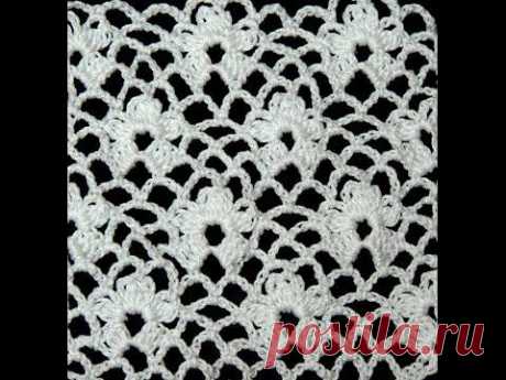 Crochet : Punto Enrejado con Flor. Parte 1 de 2 - YouTube