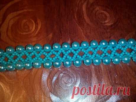 Красивый браслет из бисера и бусин. МК. Tutorial: beaded bracelet