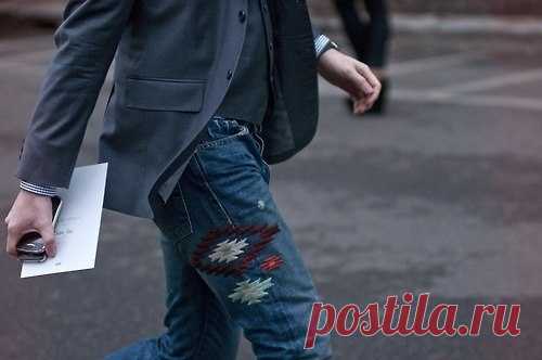 Вышитые мужские джинсы / Вышивка / Модный сайт о стильной переделке одежды и интерьера