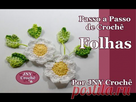 Passo a Passo Folha de Crochê para alicação por JNY Crochê
