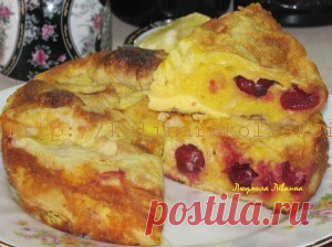 Пирог из лаваша с творогом и вишней | Кулинария своими руками