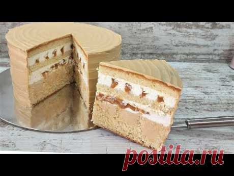 Нереально вкусный торт КАРАМЕЛЬНОЕ МОРОЖЕНОЕ! Тает во рту! Без желатина! Ручным миксером!