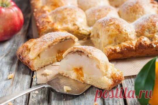 Пирог из творожного теста с яблоками Хозяйка.ru