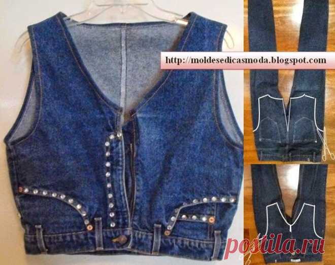 RECICLAGEM DE CALÇA JEANS - 6 | Cortes e Costura