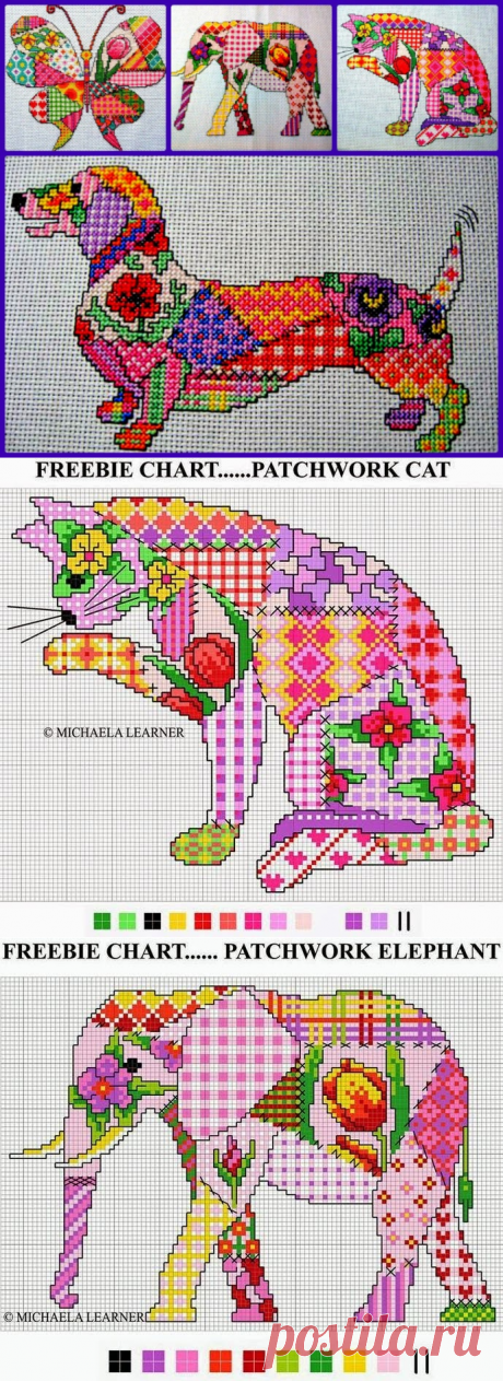 Вышивка в стиле &quot;пэчворк&quot;