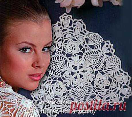Треугольный мотив с «ананасами» - вязание крючком на kru4ok.ru