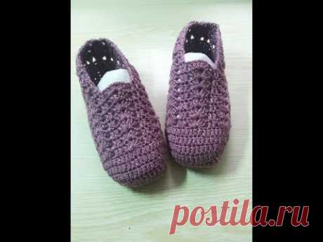 тапочки следки крючком МК