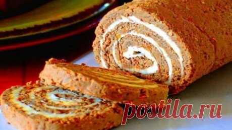 Печеночный рулет с сырной начинкой