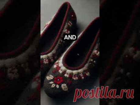 Original shoe decoration ideas: wool embroidery and needle felting