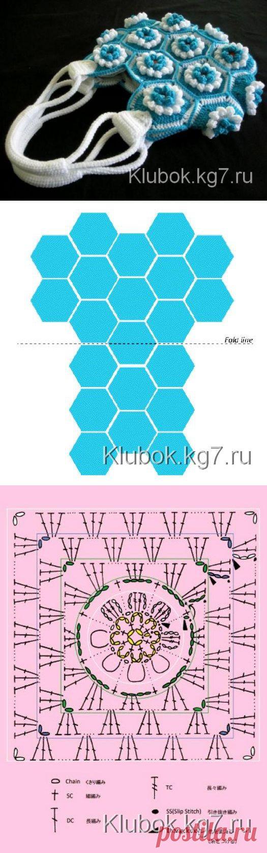 Вязанная  крючком из цветочных мотивов | Клубок