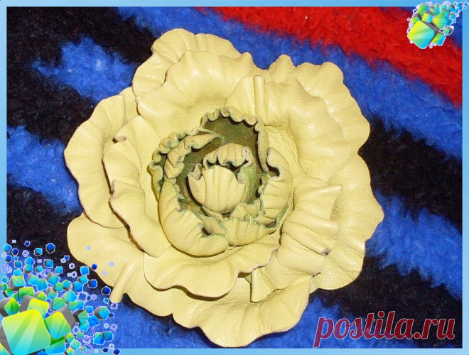 Цветок из кожи делаем сами