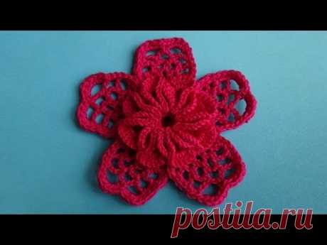 Crochet flower Вязаный цветок 68