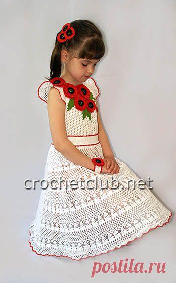 Вязаное платье «Маков цвет» - Вязание Крючком. Блог Настика