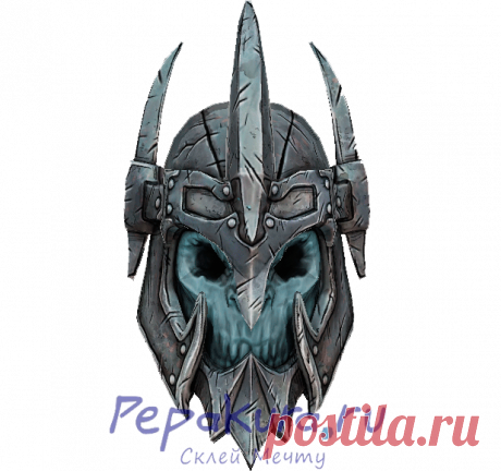 Схема шлема жуткого упыря из бумаги | Pepakura
