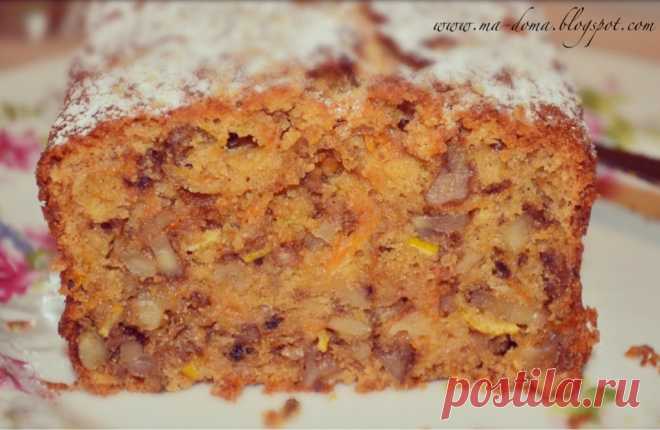 Тыквенный кекс с лимоном и орехами