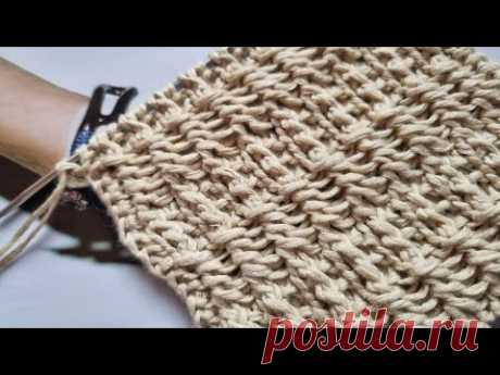 Секционный, стильный узор спицами🧶❤️knitting pattern.
