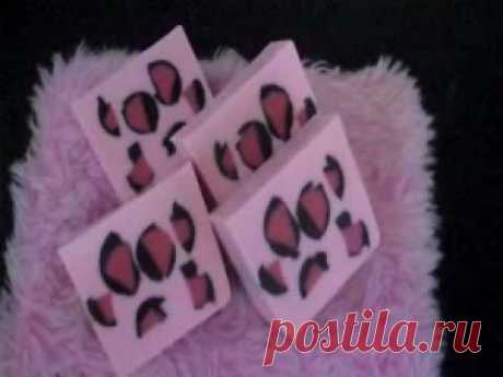 pink leopard- homemade embeds for melt &amp; pour soap - YouTube