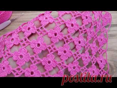 SUPER EASY Beautiful Flower Pattern Crochet KNİTTİNG PATTERN Легкий ЦВЕТОЧНЫЙ УЗОР вязание крючком