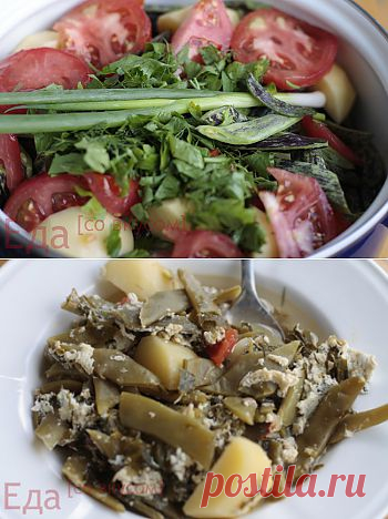 Летняя фасоль с овощами.