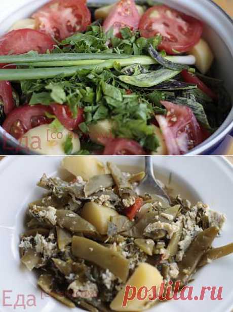 Летняя фасоль с овощами.
